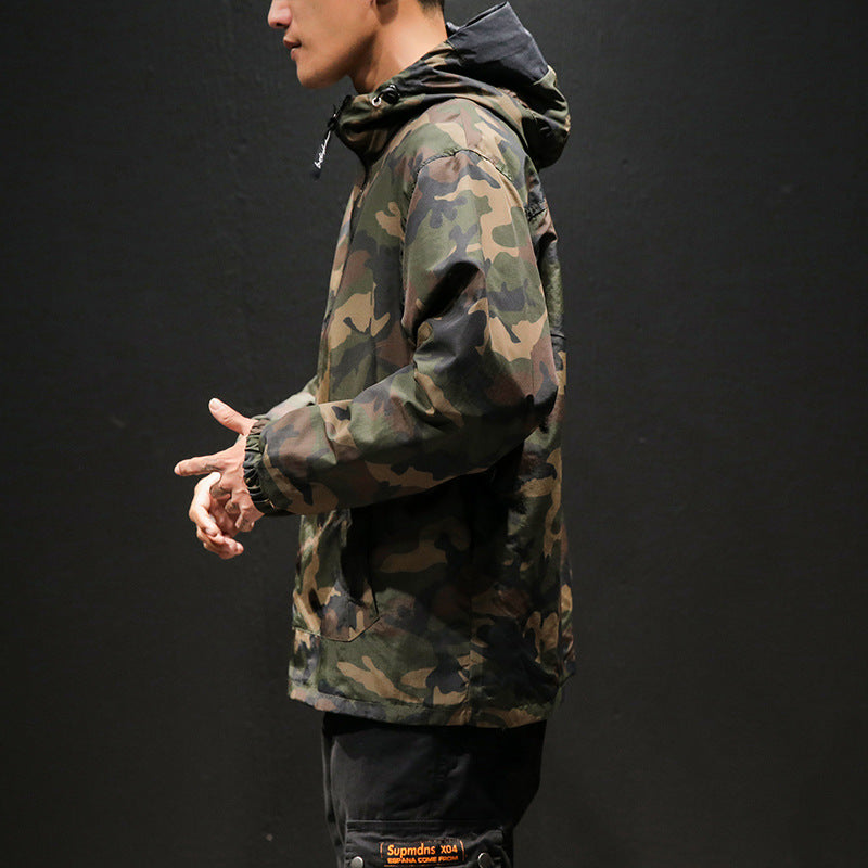 Elevate Your Style with the Oversized Reversible Camouflage Hooded Jacket
