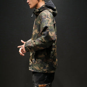 Elevate Your Style with the Oversized Reversible Camouflage Hooded Jacket