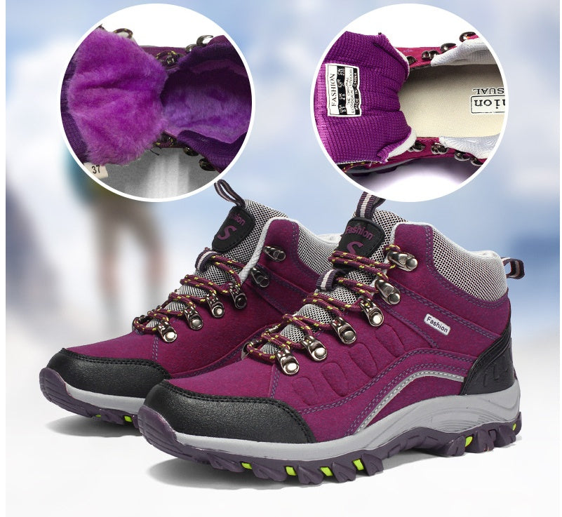 Hi-top hiking shoes
