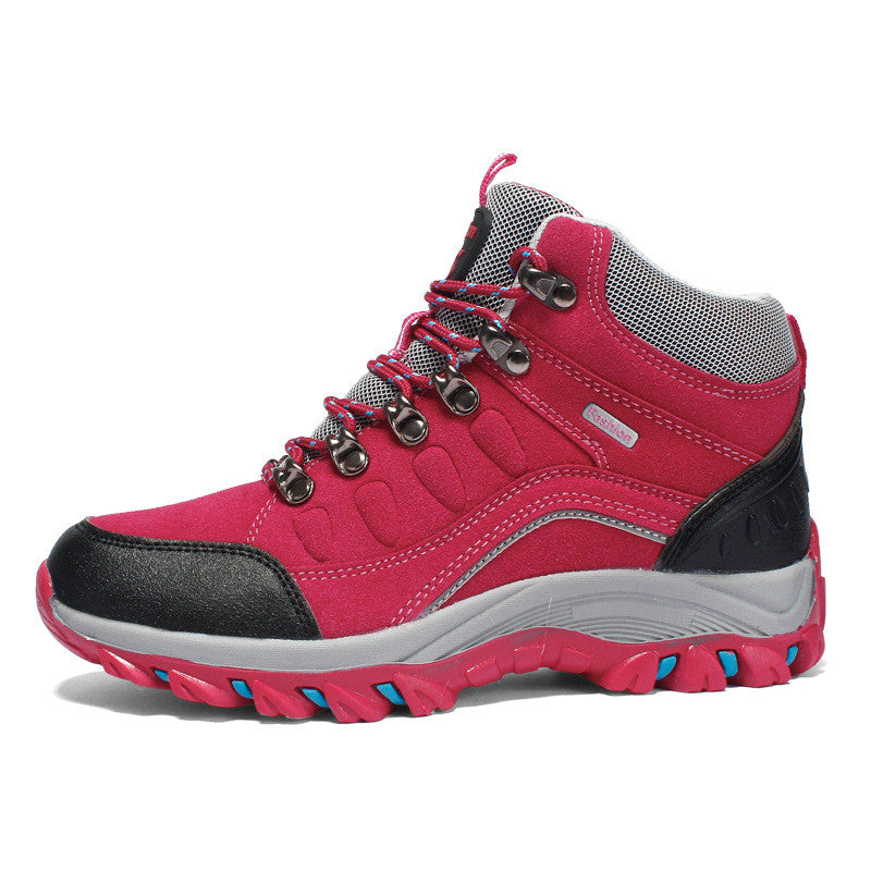 Hi-top hiking shoes