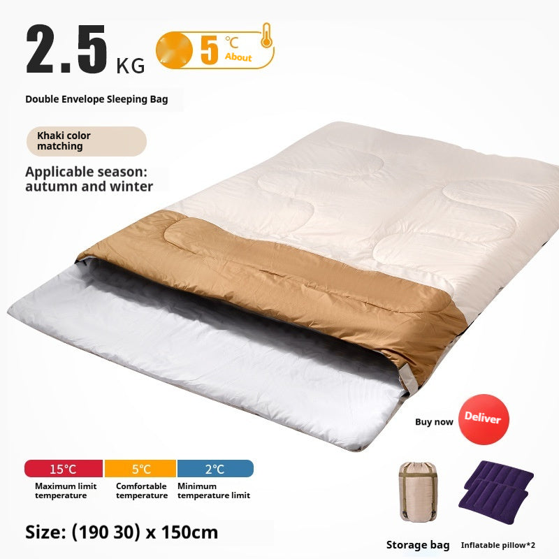 Double Sleeping Bag Adult Outdoor Camping