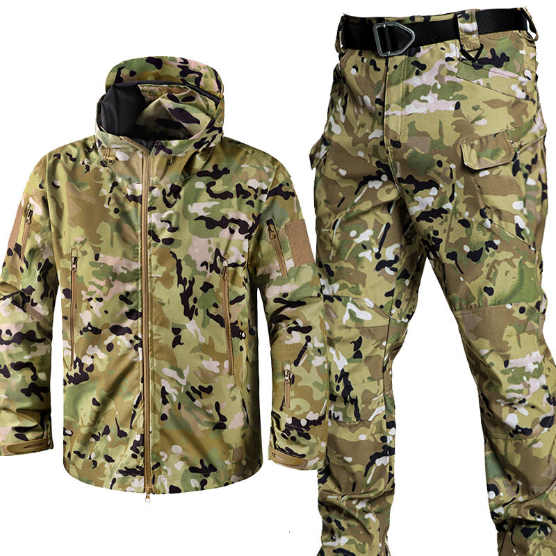 Camouflage Padded Jacket And Pants Suit