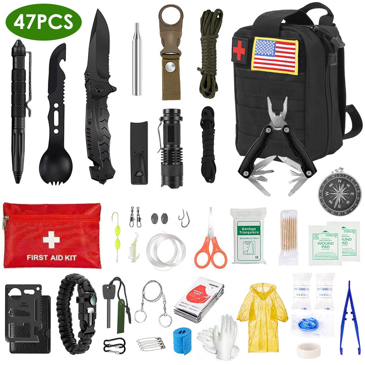 47Pcs Emergency Survival First Aid Supplies Kit