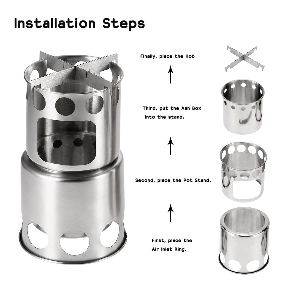 Portable Camping Stove Combo Wood