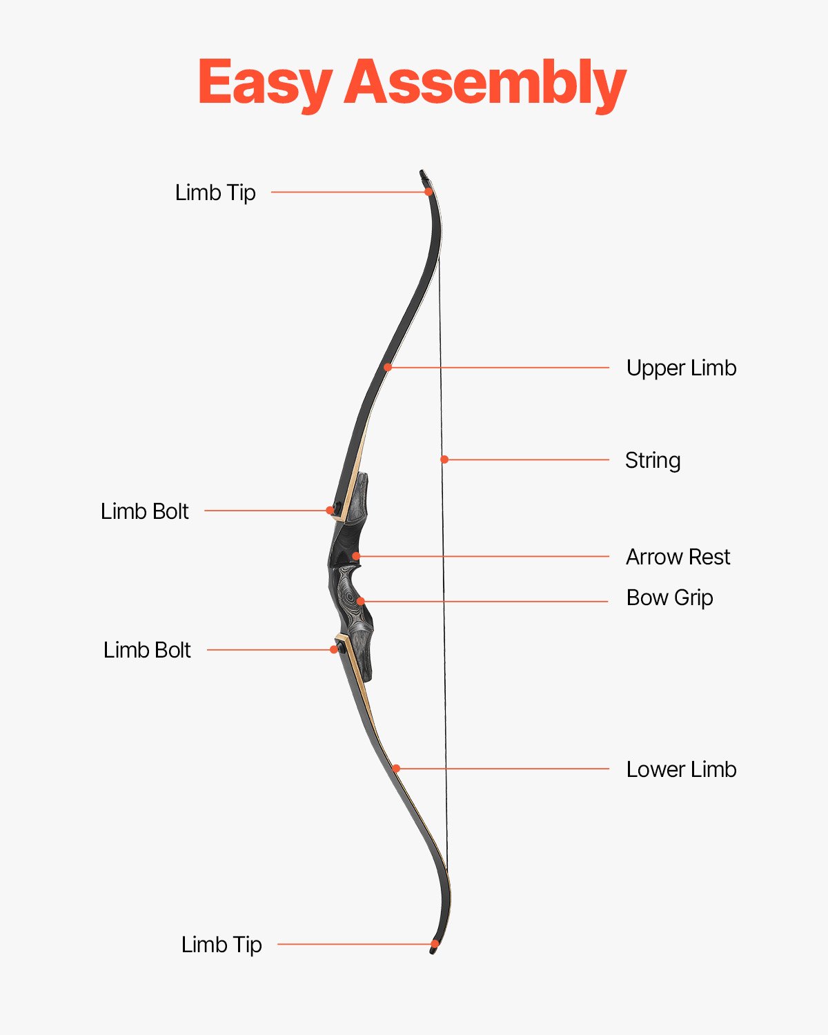 60 Inch Wooden Recurve Bow And Arrows Kit