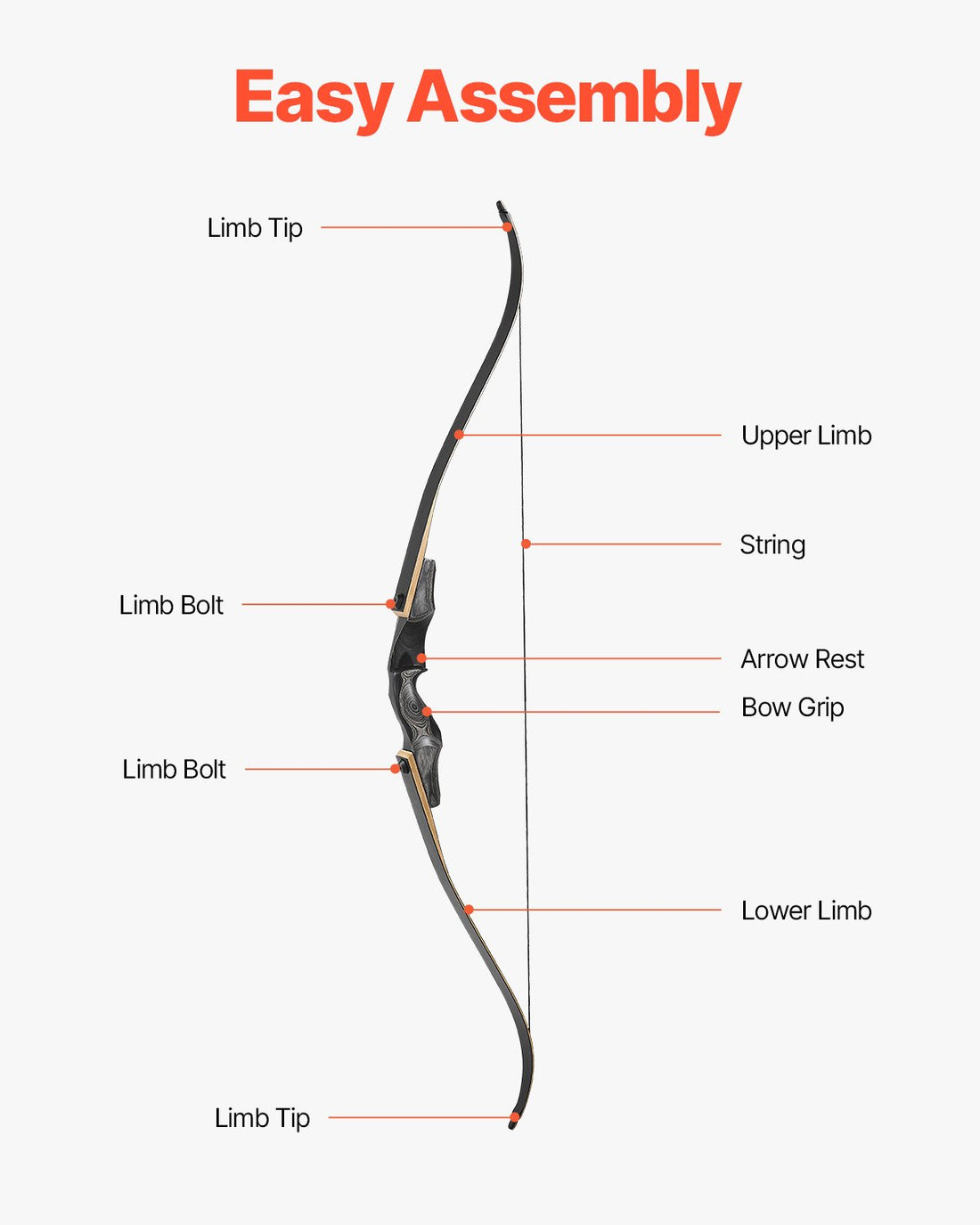 60 Inch Wooden Recurve Bow And Arrows Kit