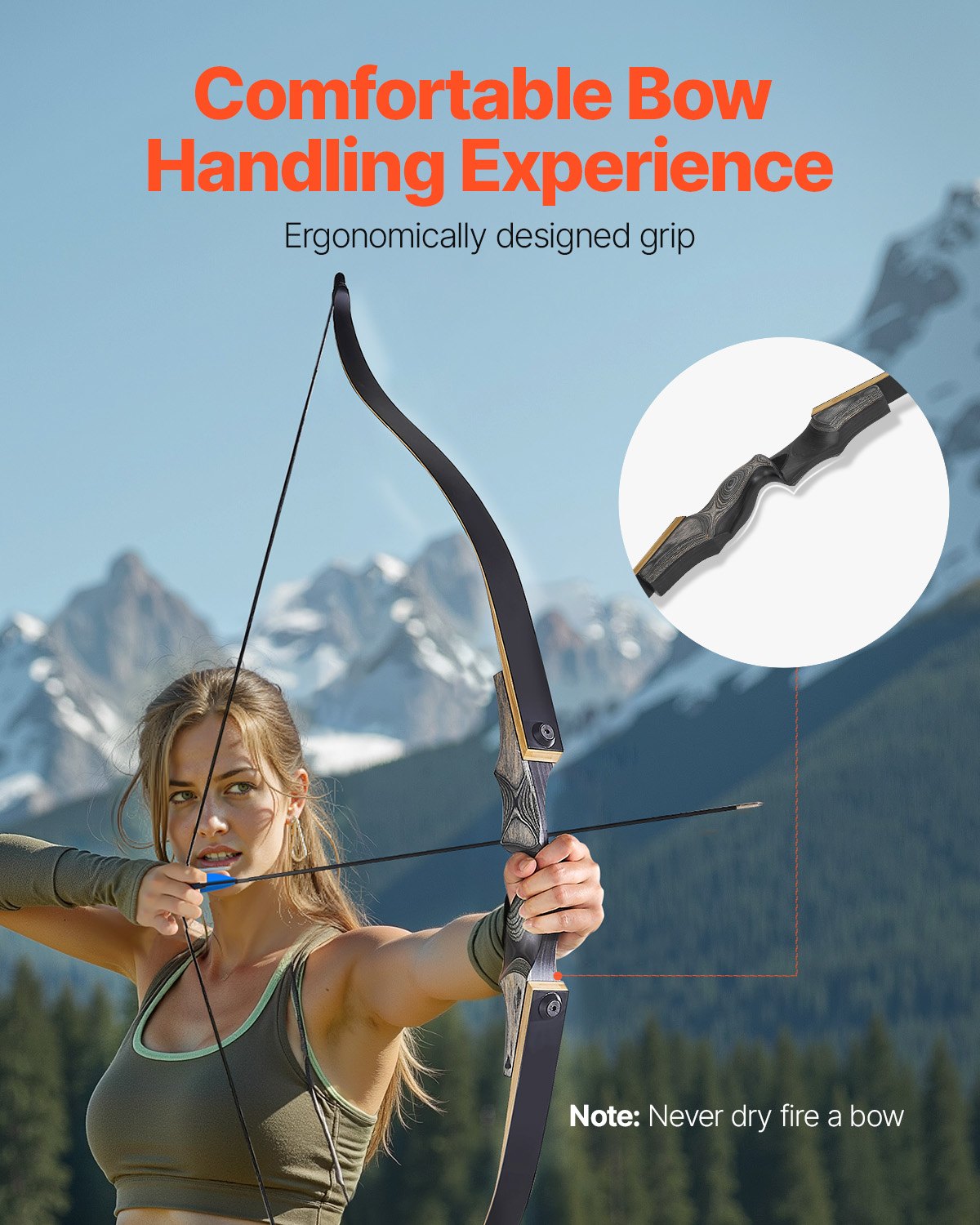 60 Inch Wooden Recurve Bow And Arrows Kit
